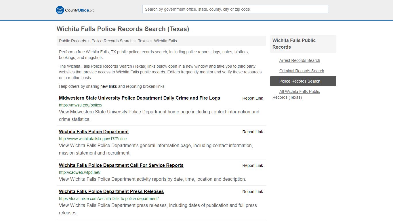 Police Records Search - Wichita Falls, TX (Accidents ...
