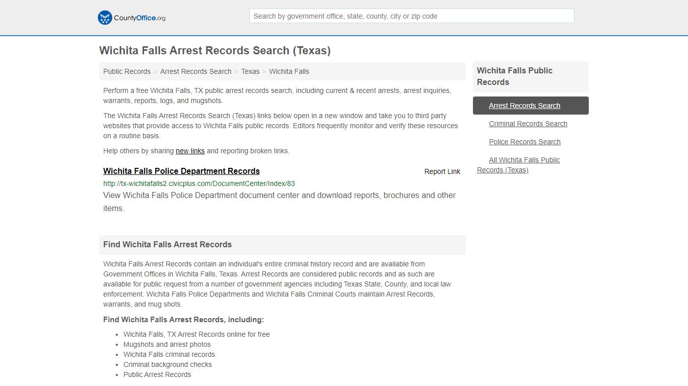 Arrest Records Search - Wichita Falls, TX (Arrests & Mugshots)